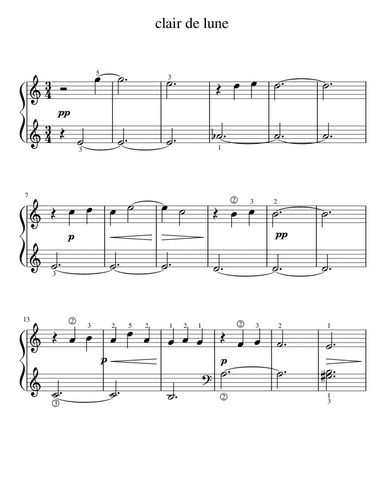 Clair de Lune (excerpt)