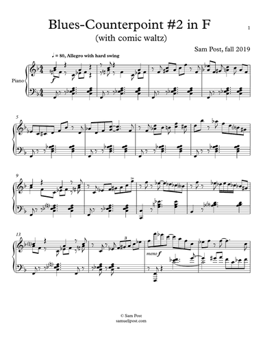 Blues-Counterpoint #2 in F, op. 42