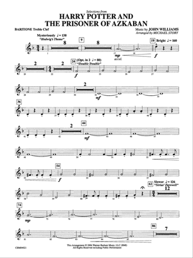 Harry Potter and the Prisoner of Azkaban, Selections from: Baritone T.C.