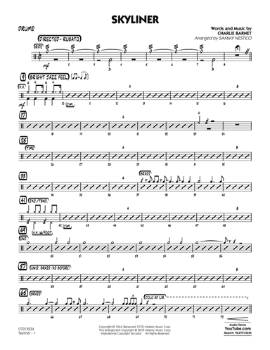 Skyliner (arr. Sammy Nestico) - Drums
