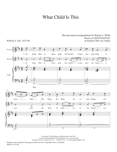 What Child Is This (Descant and Alternate Harmonization)