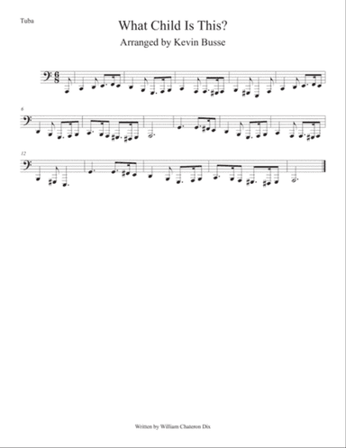 What Child Is This? (Easy key of C) Tuba