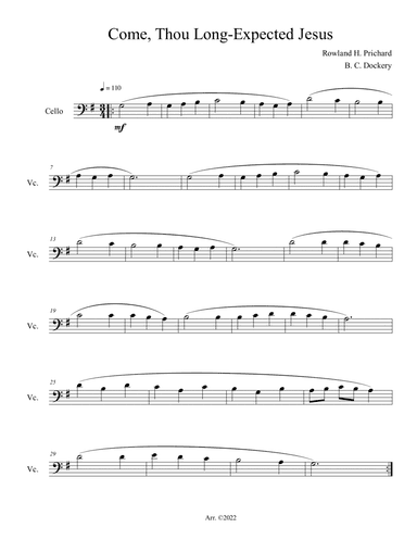 Come, Thou Long-Expected Jesus (Cello Solo)