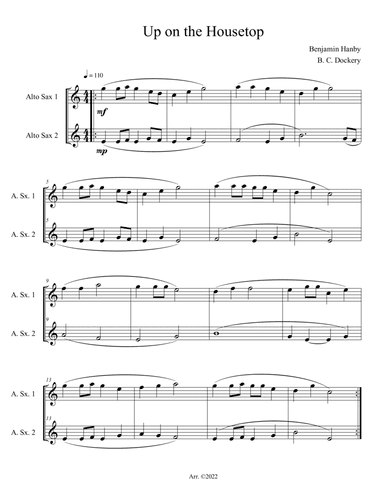 Up on the Housetop (Alto Sax Duet)
