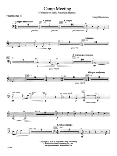Camp Meeting (Fantasia on Early American Hymns): 3rd Trombone