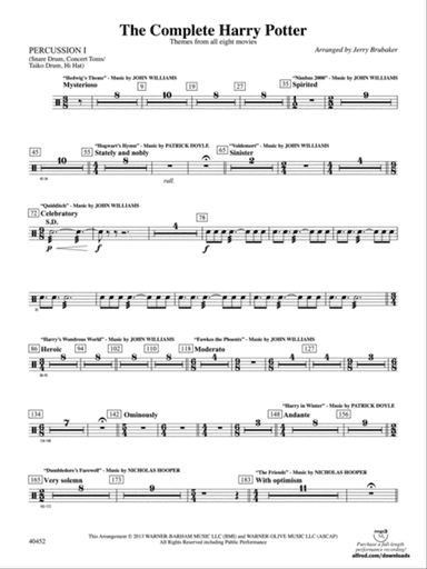 The Complete Harry Potter: 1st Percussion