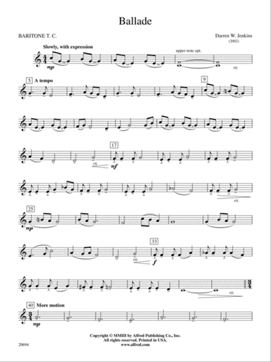 Ballade: Baritone T.C.