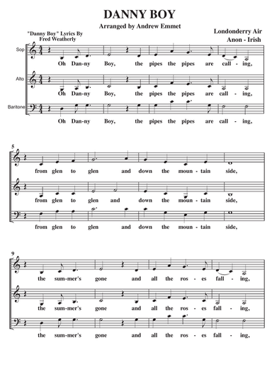 Danny Boy A Cappella SAB