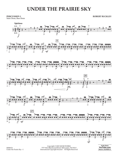 Under The Prairie Sky - Percussion 1