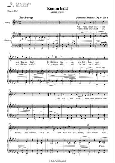 Komm bald, Op. 97 No. 5 (A-flat Major)