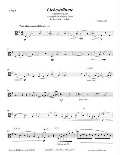 Liszt: Liebestraume for Viola & Piano
