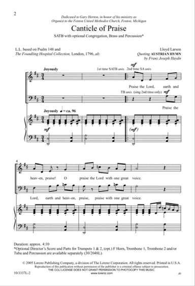 Canticle of Praise
