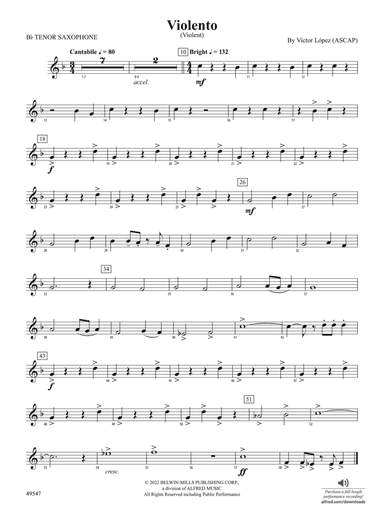 Violento: B-flat Tenor Saxophone