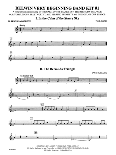 Belwin Very Beginning Band Kit #1: B-flat Tenor Saxophone