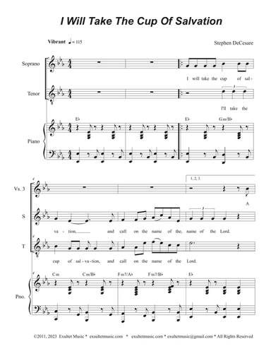 I Will Take The Cup Of Salvation (Duet for Soprano and Tenor solo)