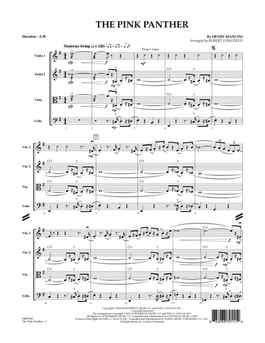 The Pink Panther (arr. Robert Longfield) - Conductor Score (Full Score)