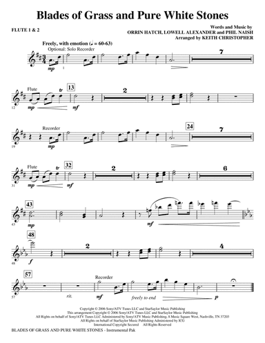 Blades Of Grass And Pure White Stones - Flute 1 & 2