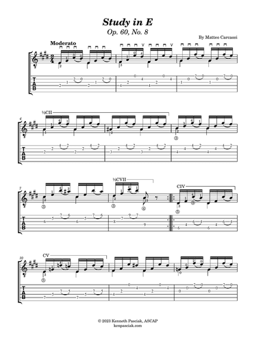Study in E Major (for Guitar)