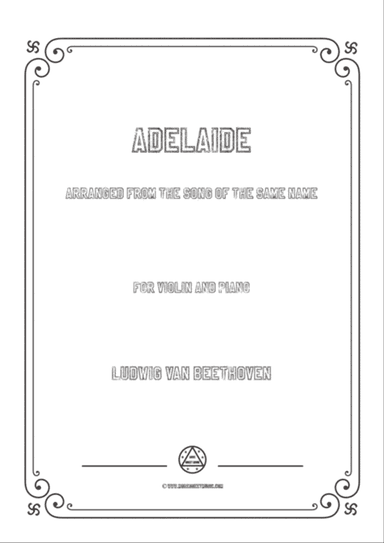 Beethoven-Adelaide,for Violin and Piano