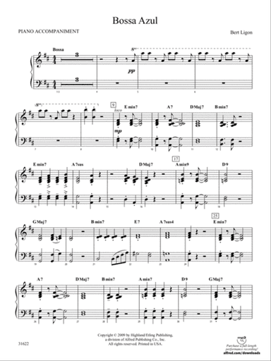 Bossa Azul: Piano Accompaniment