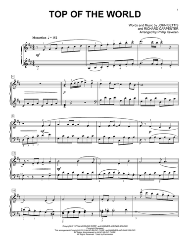 Top Of The World (arr. Phillip Keveren)