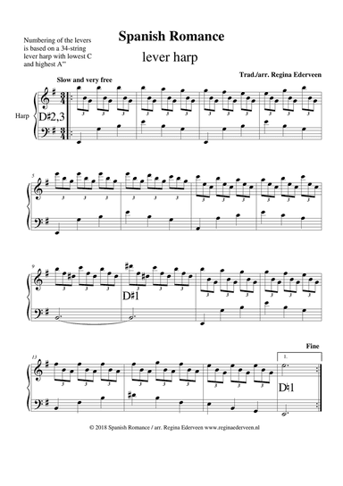 Spanish Romance - lever harp solo