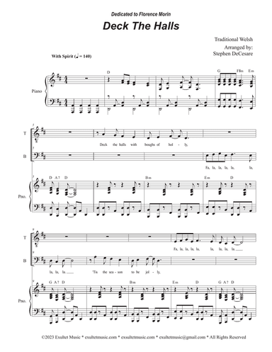 Deck The Halls (2-part choir - (TB)