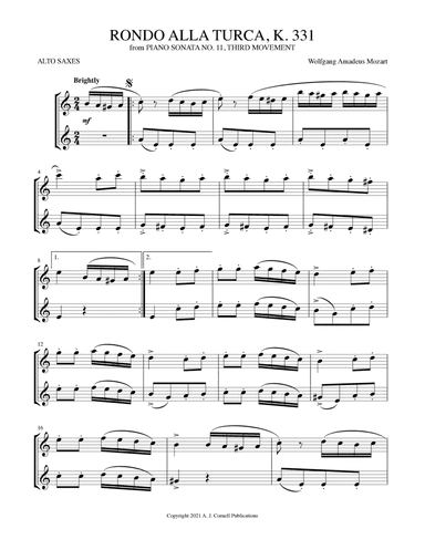 Rondo alla turca (from Piano Sonata No. 11, K. 331)