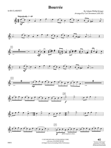Bourrée: 1st B-flat Clarinet