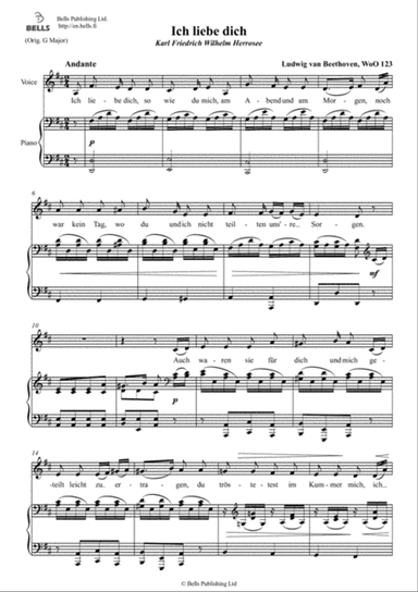 Ich liebe dich, WoO 123 (D Major)