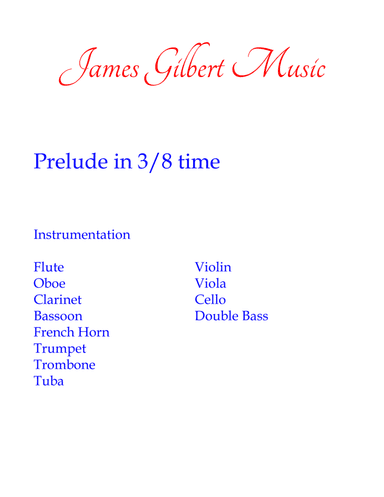 Prelude In 3/8 time