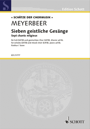 Seven (7) Sacred Songs Score Satb Soloists, Satb Choir, Piano Ad Lib, German/french