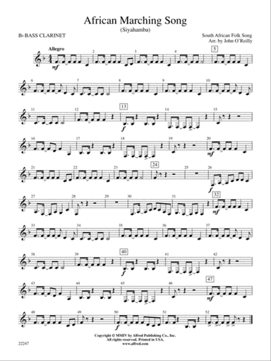 African Marching Song: B-flat Bass Clarinet