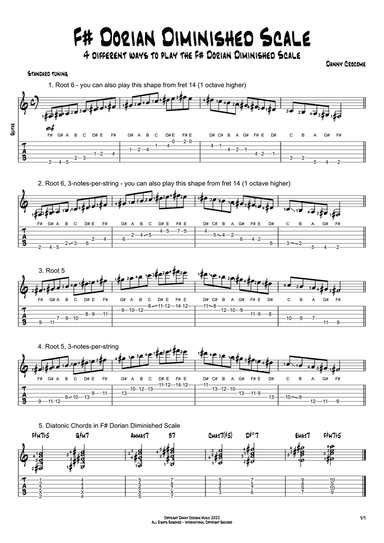 F# Dorian Diminished Scale (4 Ways to Play)