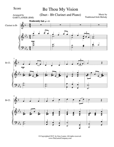 BE THOU MY VISION (Duet – Bb Clarinet and Piano/Score and Parts)