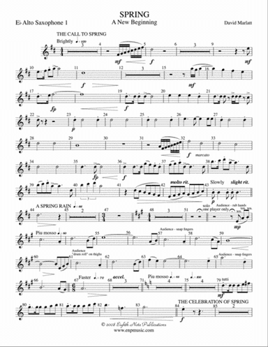 Spring (A New Beginning): E-flat Alto Saxophone