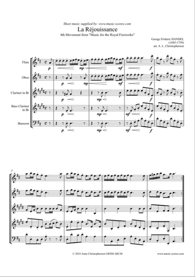 La Réjouissance - Flute, Oboe, Clarinet, Bass Clarinet and Bassoon