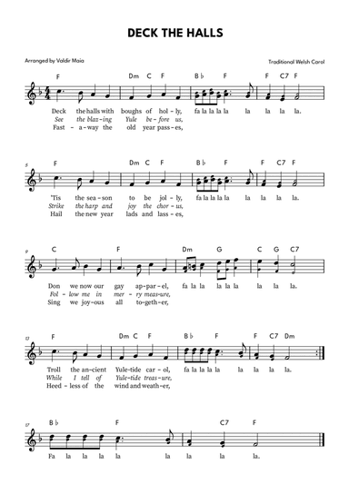 Deck The Halls - Lead Sheet in F