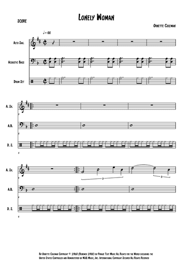 Lonely Woman - Score Only