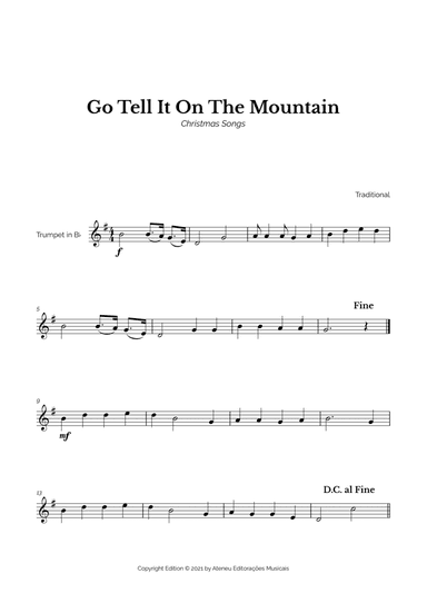 Go Tell It On The Mountain for Easy Trumpet Solo