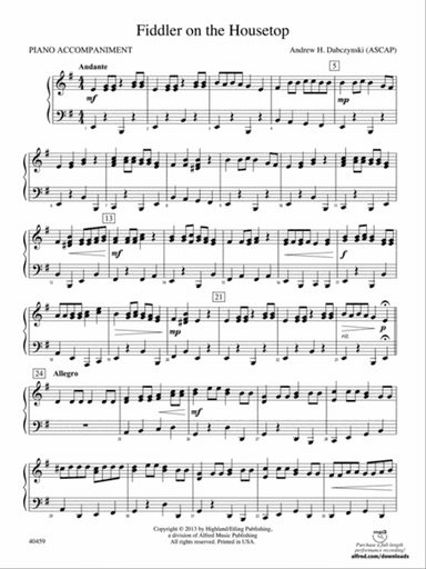 Fiddler on the Housetop: Piano Accompaniment