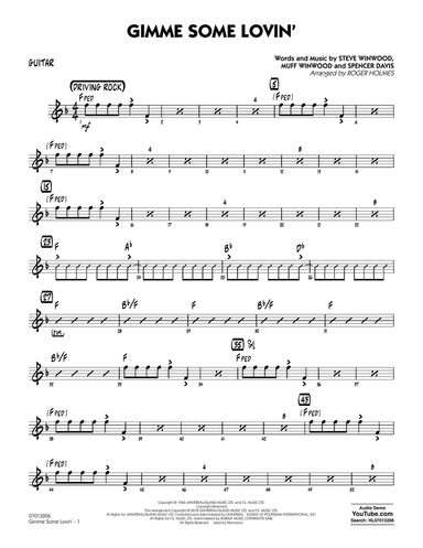 Gimme Some Lovin' - Guitar