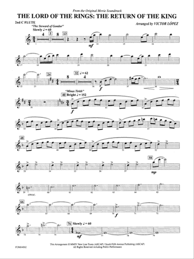 The Lord of the Rings: The Return of the King, Suite from: 2nd Flute