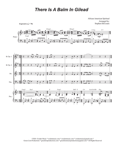 There Is A Balm In Gilead (Brass Quartet and Piano)