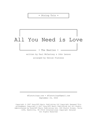 All You Need Is Love