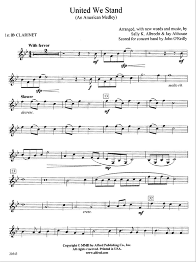 United We Stand (An American Medley): 1st B-flat Clarinet