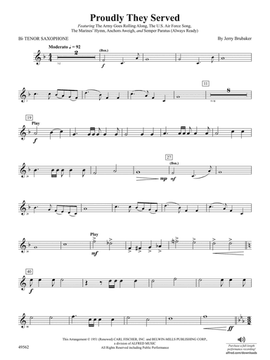 Proudly They Served: B-flat Tenor Saxophone
