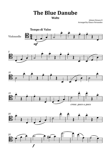The Blue Danube - Cello Solo