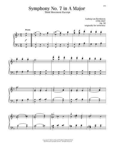 Symphony No. 7 In A Major, Third Movement