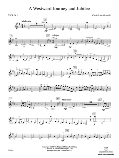 A Westward Journey and Jubilee: 2nd Violin